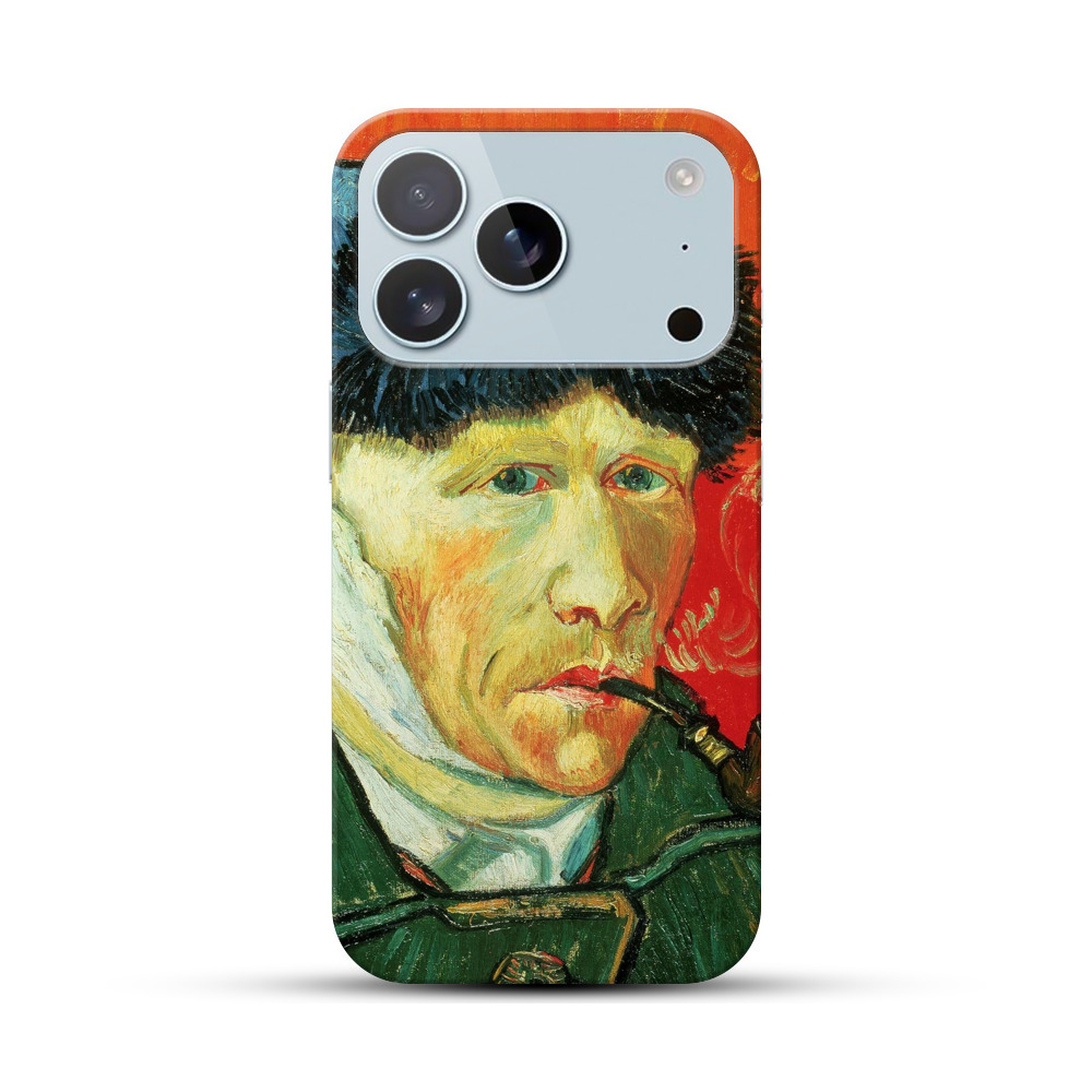 包帯の耳とパイプの自画像 iPhone 17 Proオリジナルハードケース