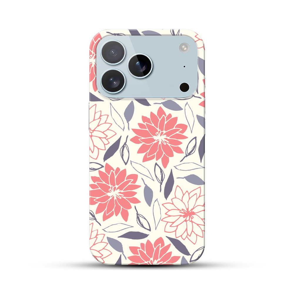 花のパターン iPhone 17 Proオリジナルハードケース