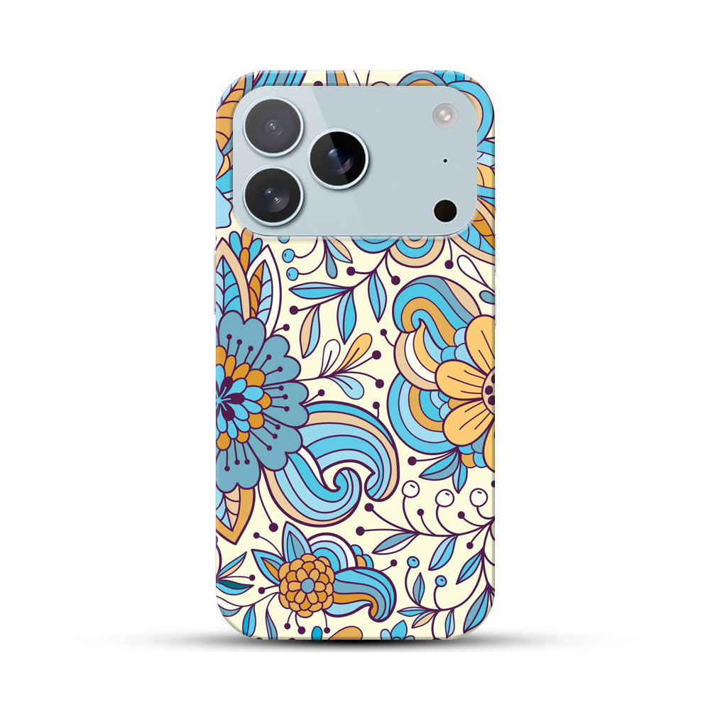 花のパターン iPhone 17 Proオリジナルハードケース