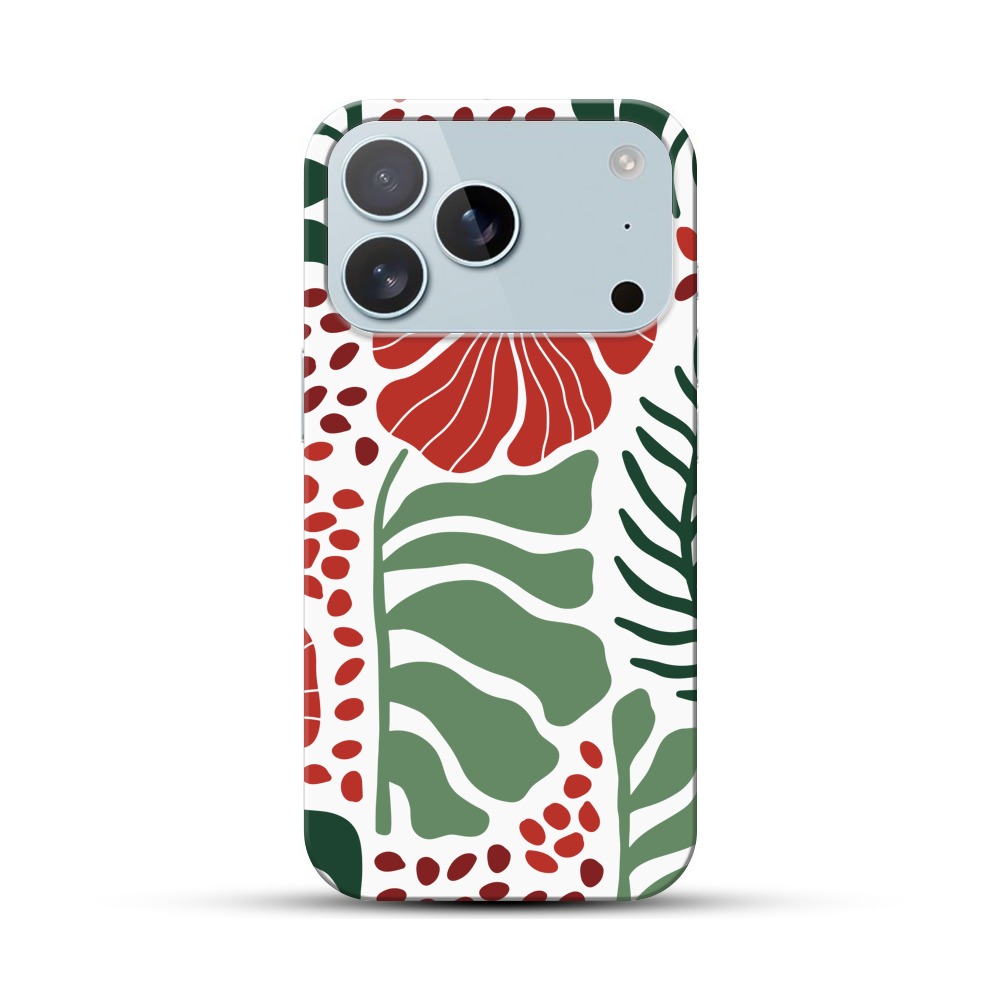 花と葉のデザイン iPhone 17 Proオリジナルハードケース