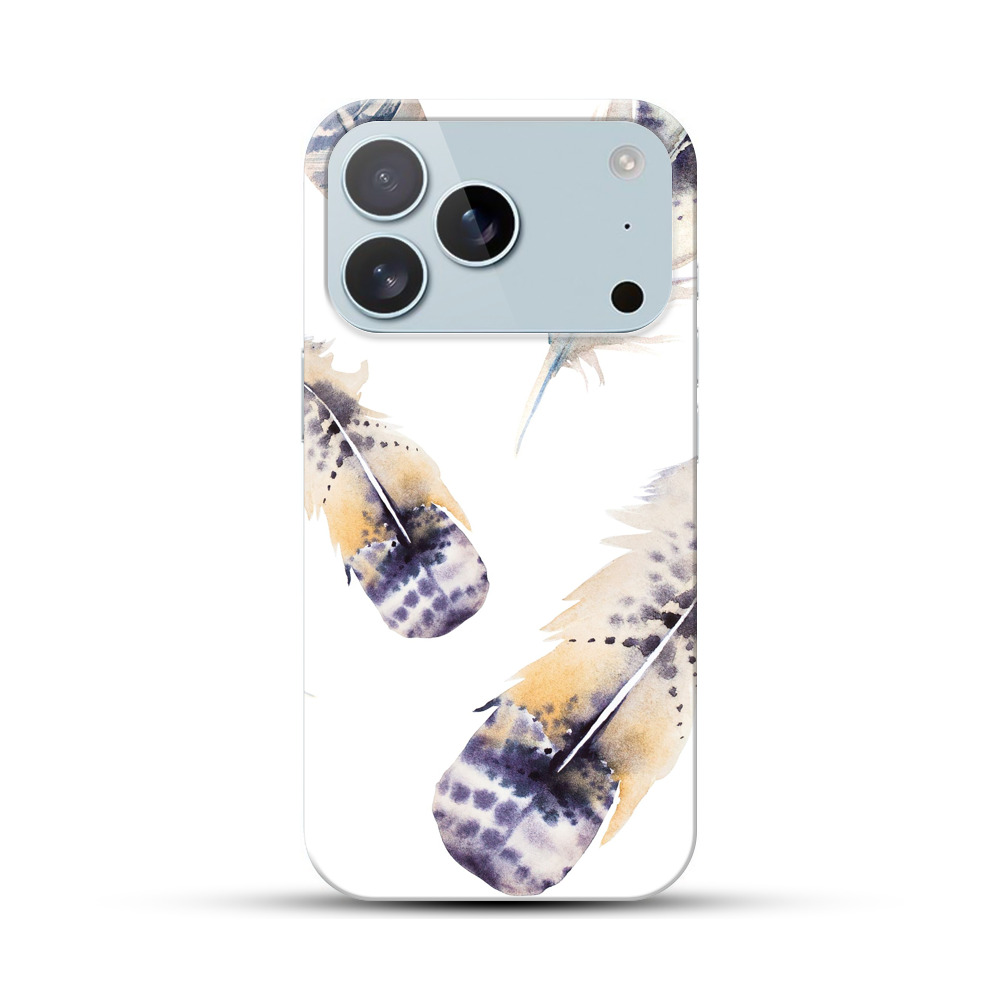 羽の水彩画 iPhone 17 Proオリジナルハードケース