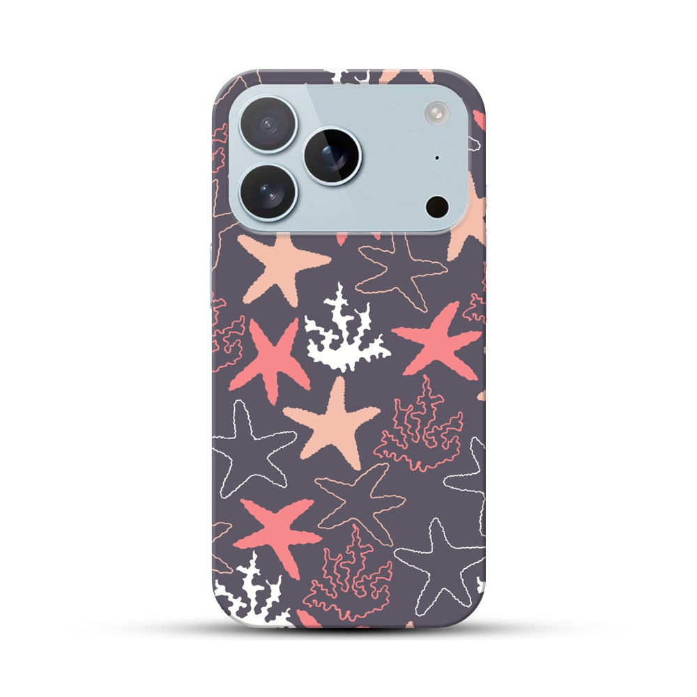 ヒトデとサンゴのパターン iPhone 17 Proオリジナルハードケース