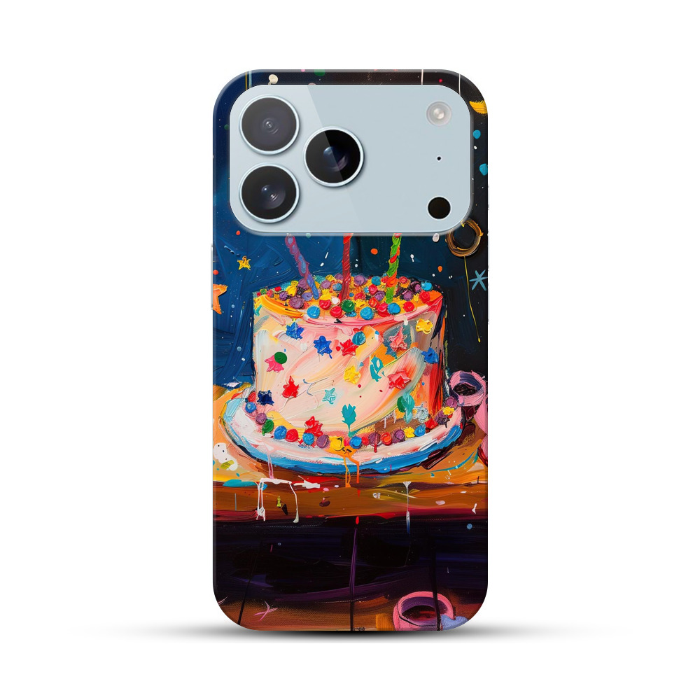 星飾りの誕生日ケーキ iPhone 17 Proオリジナルハードケース