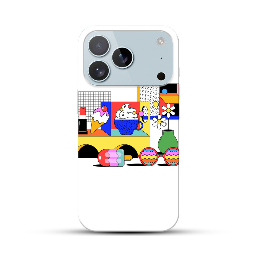 カラフルなアイスクリームとオブジェ iPhone 17 Proオリジナルハードケース