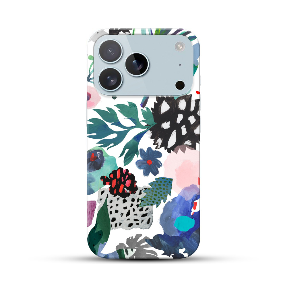 カラフルな抽象花柄 iPhone 17 Proオリジナルハードケース