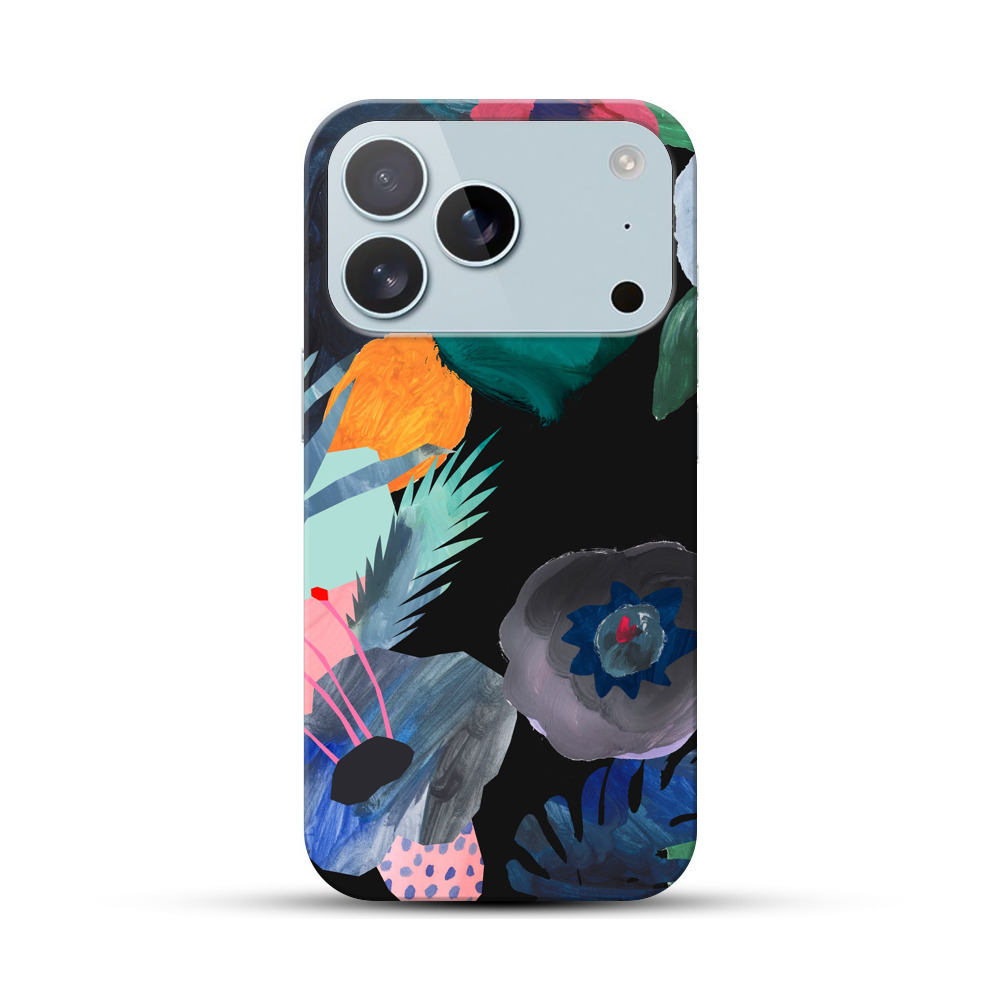 カラフルな花と葉 iPhone 17 Proオリジナルハードケース