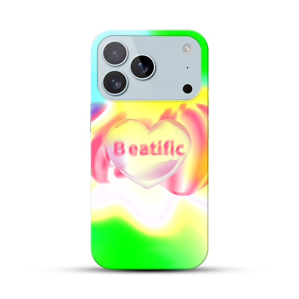 カラフルなハートの抽象アート iPhone 17 Proオリジナルハードケース