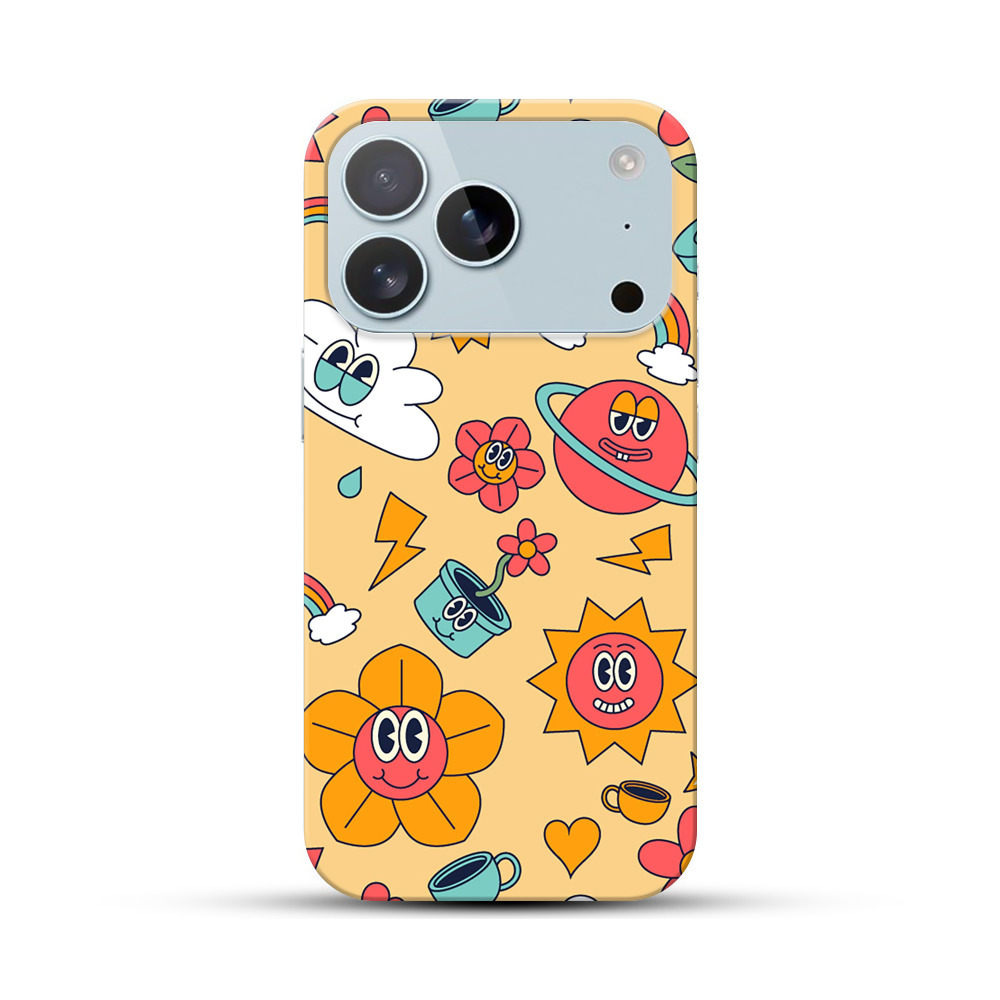 カラフルな模様のイラスト iPhone 17 Proオリジナルハードケース