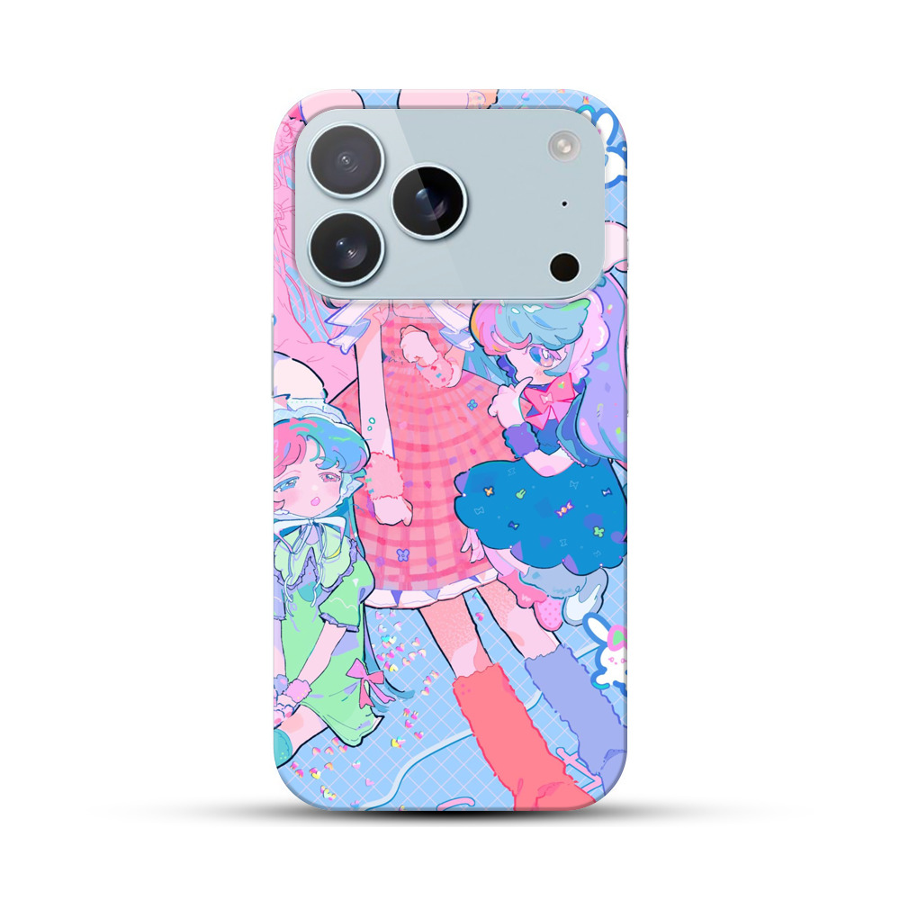 カラフルなウサギ耳の女の子たち iPhone 17 Proオリジナルハードケース