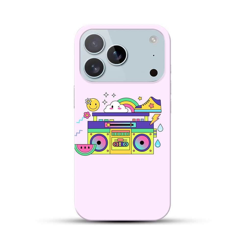 カラフルなブームボックス iPhone 17 Proオリジナルハードケース