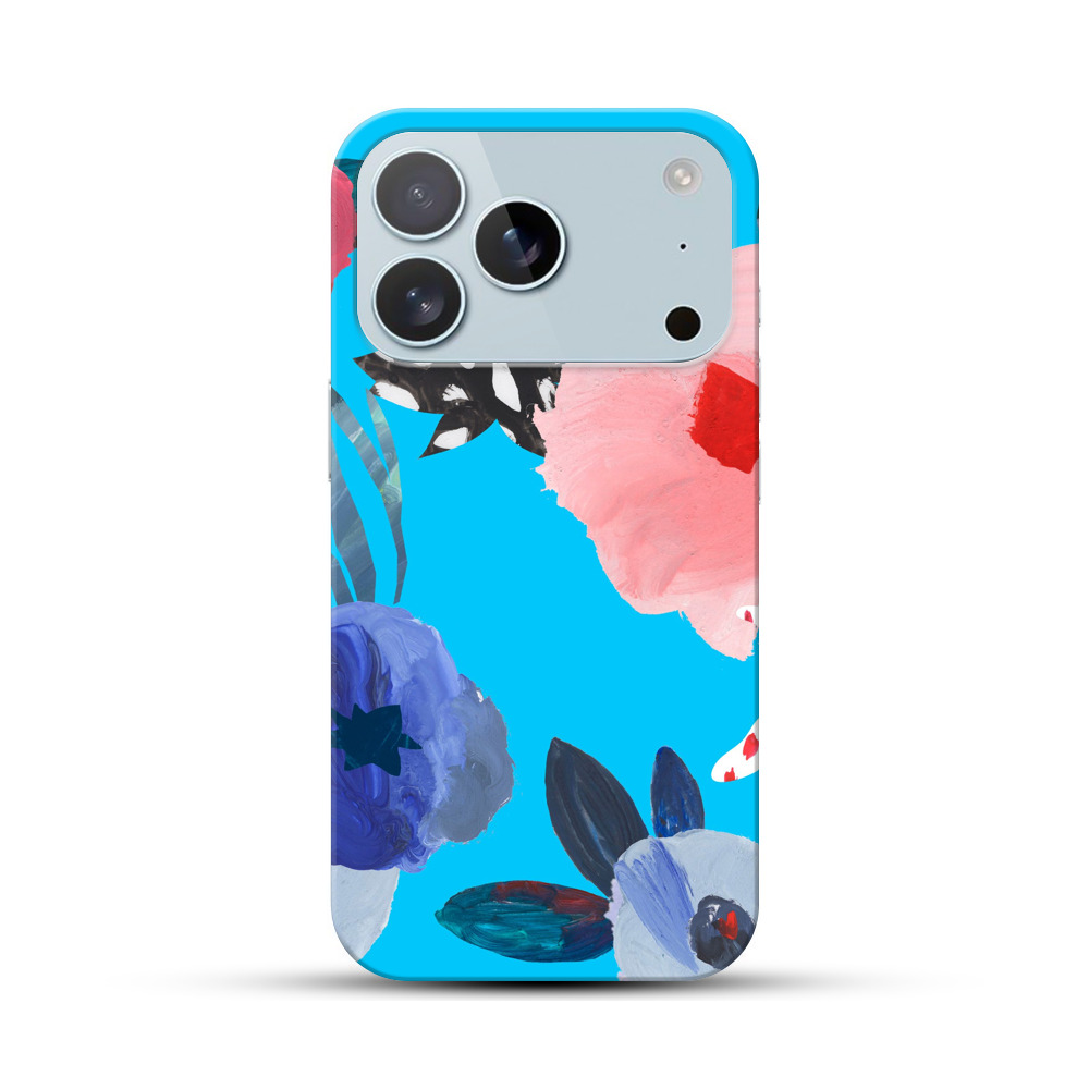 カラフルな抽象花模様 iPhone 17 Proオリジナルハードケース