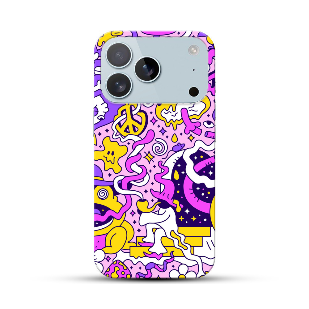 カラフルな不思議キャラクターの集合 iPhone 17 Proオリジナルハードケース