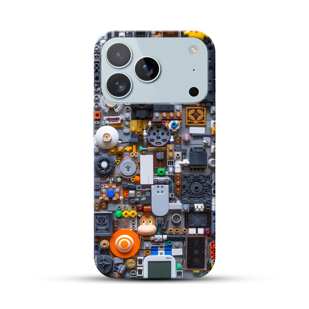 カラフルな部品アート iPhone 17 Proオリジナルハードケース