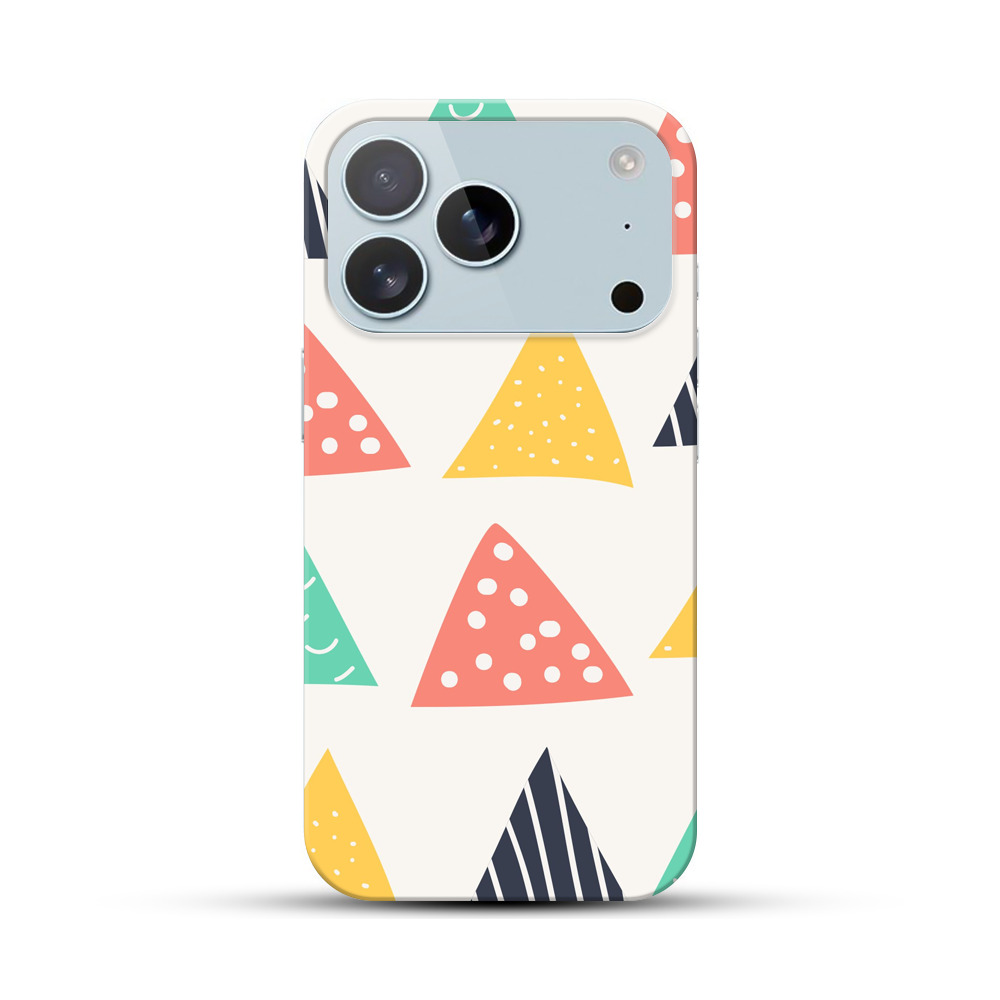 カラフルな三角形のパターン iPhone 17 Proオリジナルハードケース