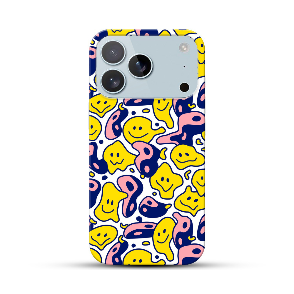 カラフルなスマイル模様 iPhone 17 Proオリジナルハードケース