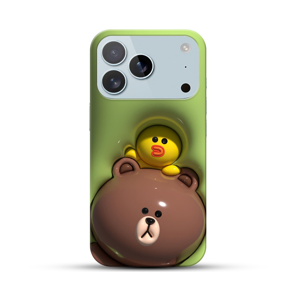 かわいいアヒルとクマ iPhone 17 Proオリジナルハードケース