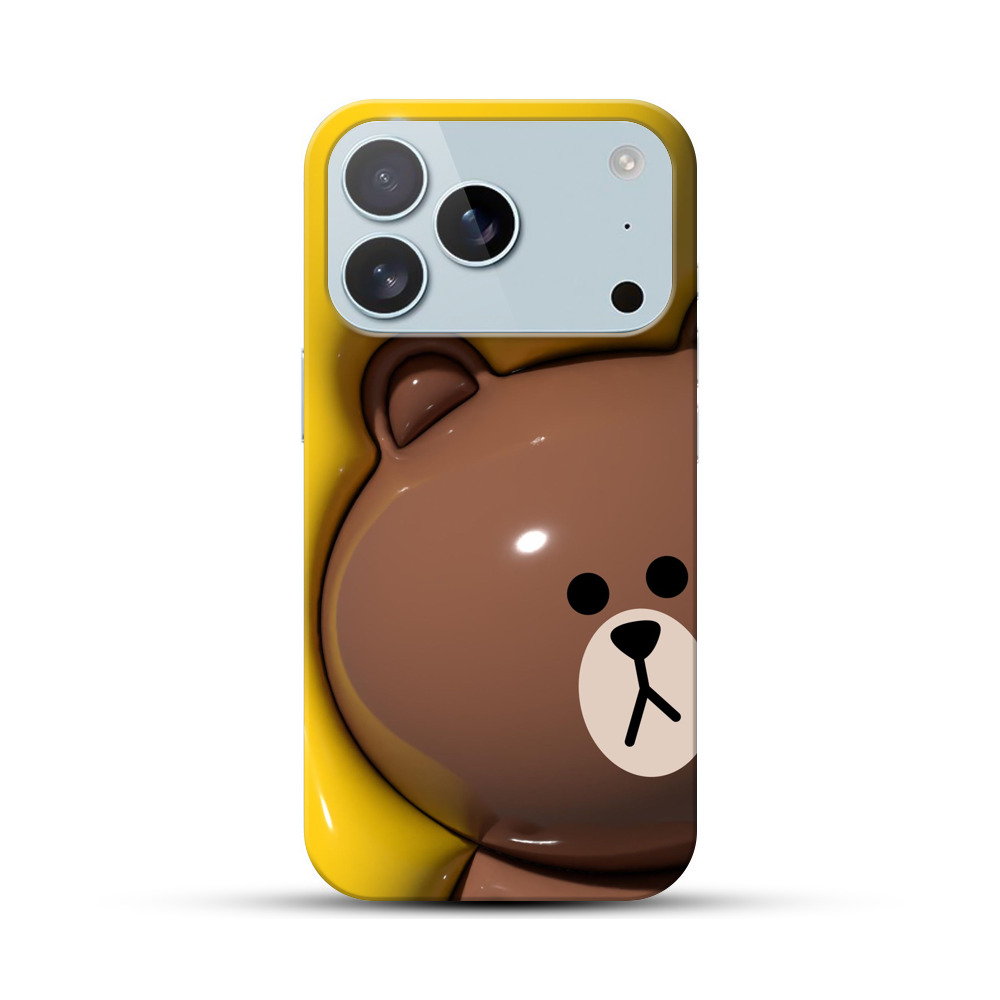 かわいいブラウンベア iPhone 17 Proオリジナルハードケース