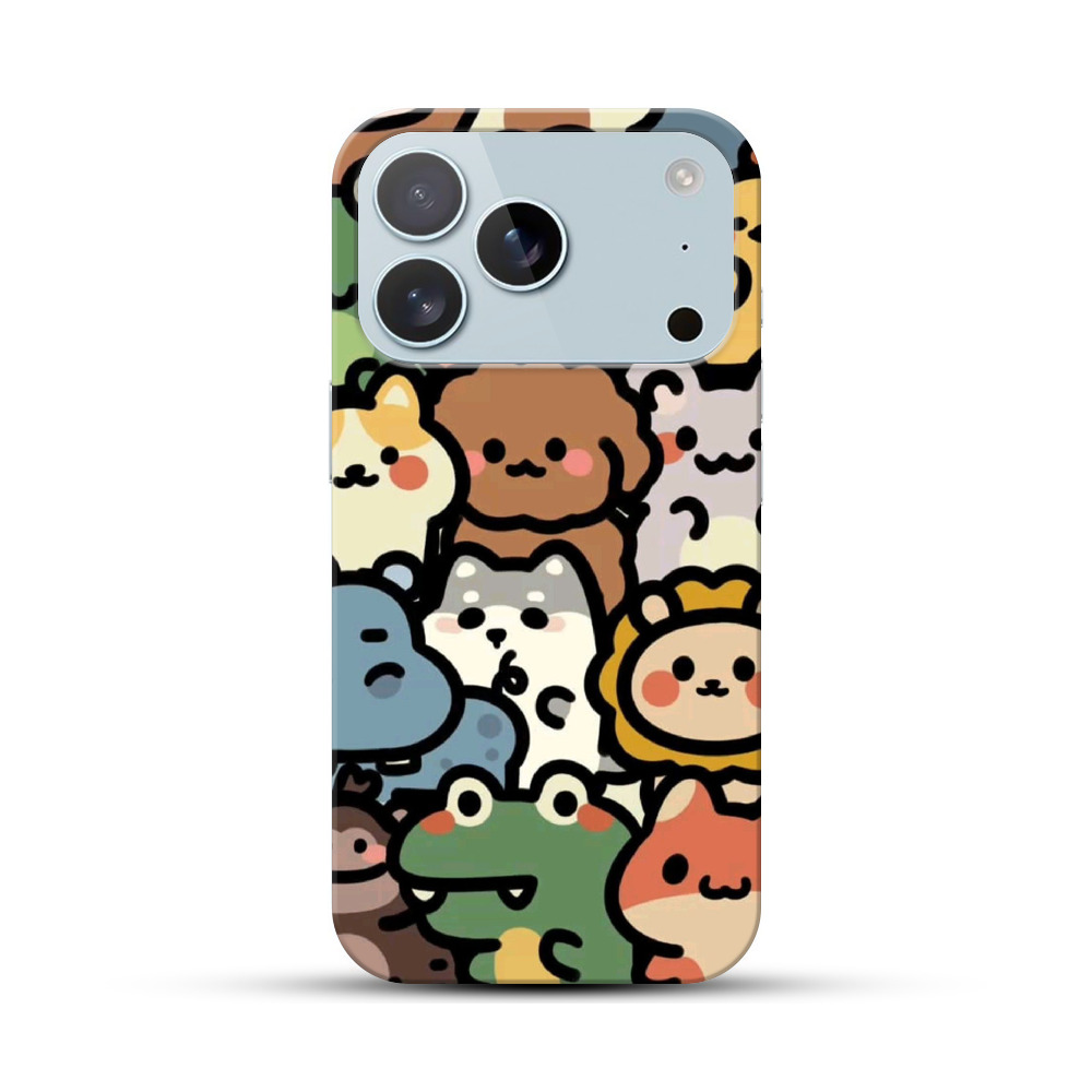 かわいい動物たち iPhone 17 Proオリジナルハードケース