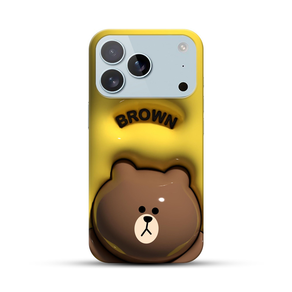 かわいいクマのブラウン iPhone 17 Proオリジナルハードケース