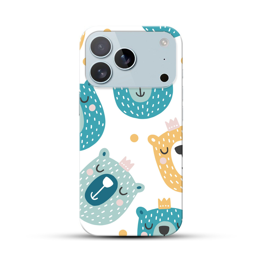 かわいいクマのパターン iPhone 17 Proオリジナルハードケース