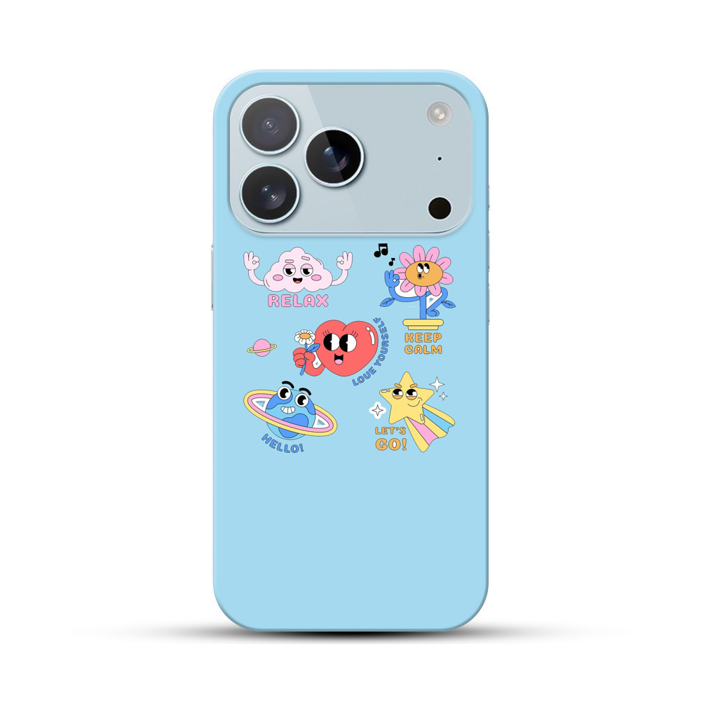 かわいいキャラクターの群れ iPhone 17 Proオリジナルハードケース