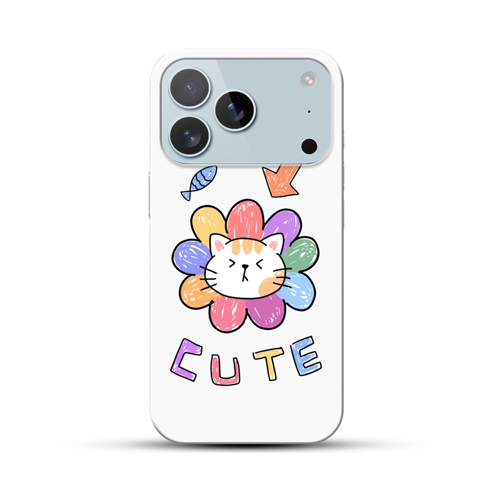 かわいい猫の花 iPhone 17 Proオリジナルハードケース