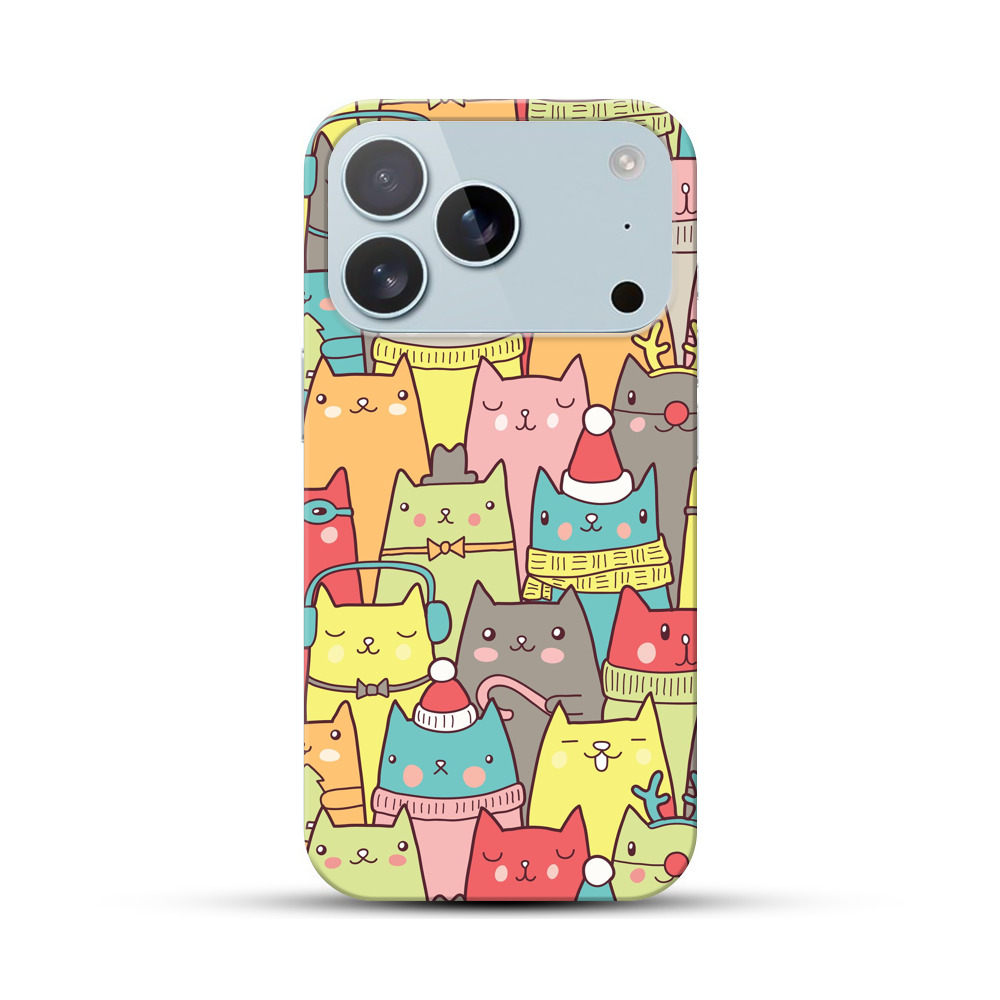 かわいい猫たちのパターン iPhone 17 Proオリジナルハードケース