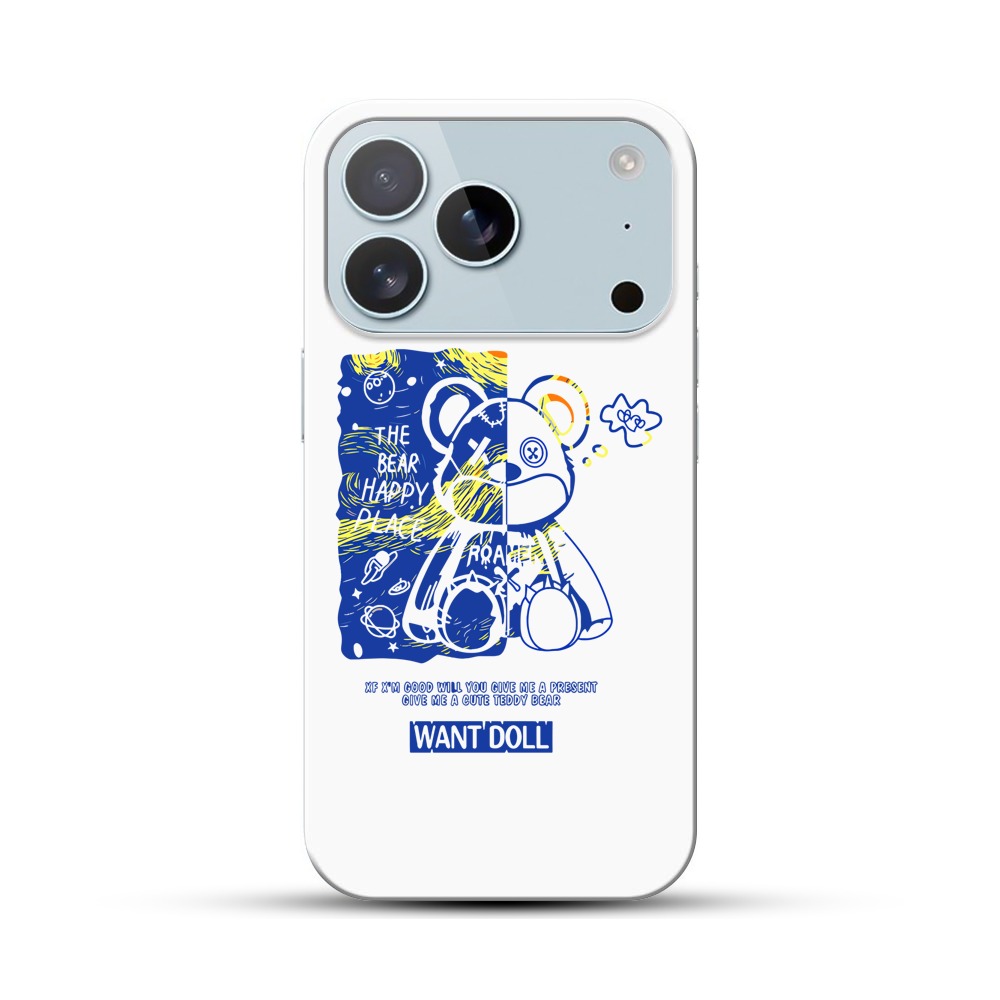 かわいいテディベア iPhone 17 Proオリジナルハードケース