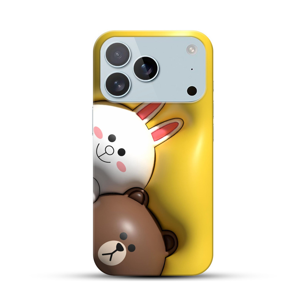 かわいいウサギとクマ iPhone 17 Proオリジナルハードケース