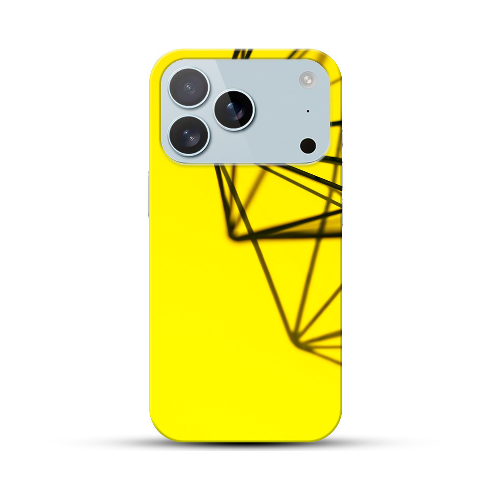 幾何学的な影と黄色 iPhone 17 Proオリジナルハードケース
