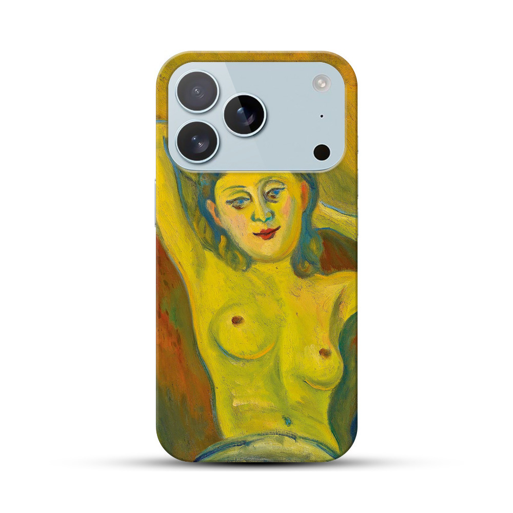 黄緑色のヌードポートレート iPhone 17 Proオリジナルハードケース