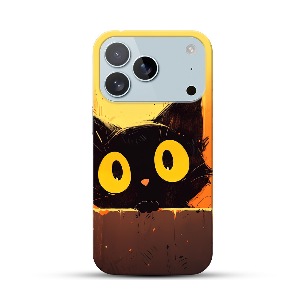 黒猫のイラスト iPhone 17 Proオリジナルハードケース