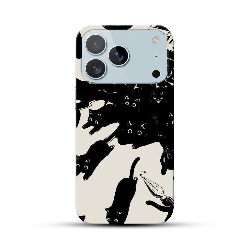 黒猫たちの集まり iPhone 17 Proオリジナルハードケース