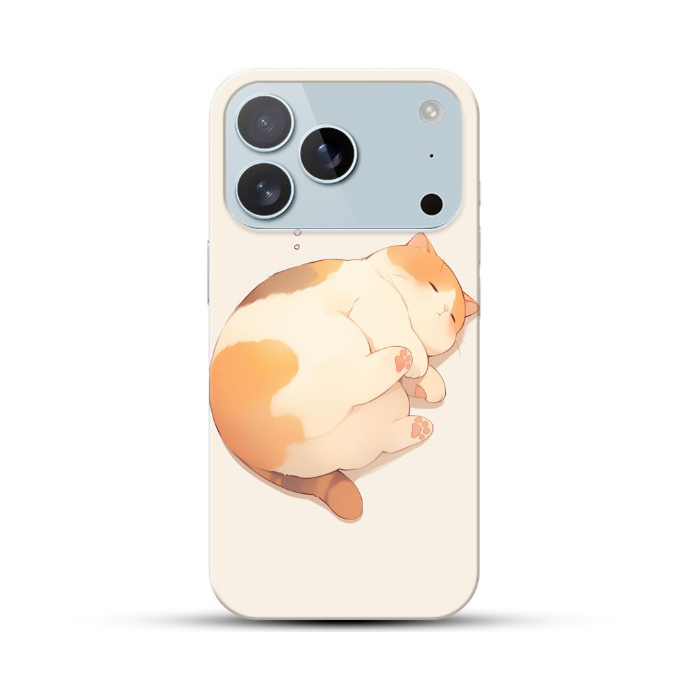 丸くなって眠る猫 iPhone 17 Proオリジナルハードケース