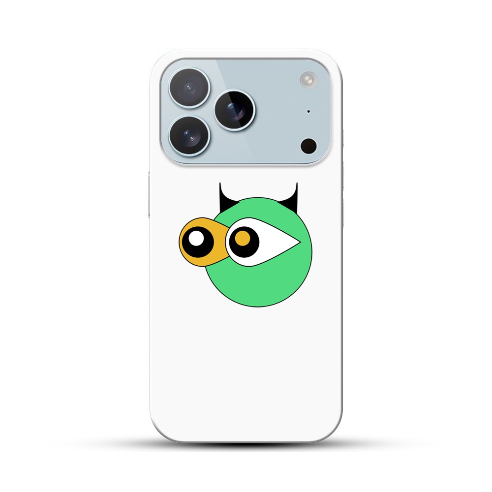 目のある緑のキャラクター iPhone 17 Proオリジナルハードケース