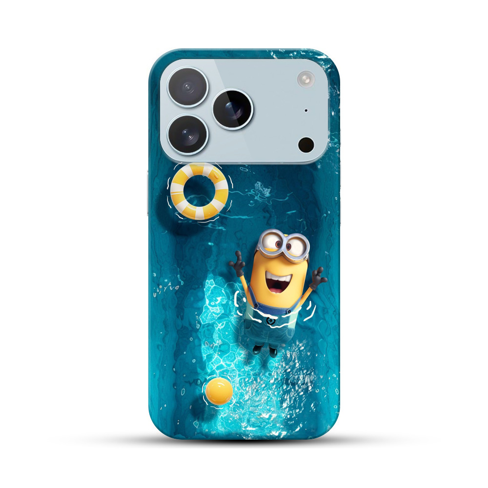 ミニオンと浮き輪 iPhone 17 Proオリジナルハードケース