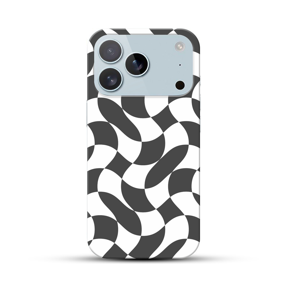 モノクロの幾何学模様 iPhone 17 Proオリジナルハードケース
