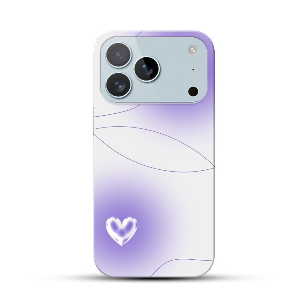 紫色のハート iPhone 17 Proオリジナルハードケース