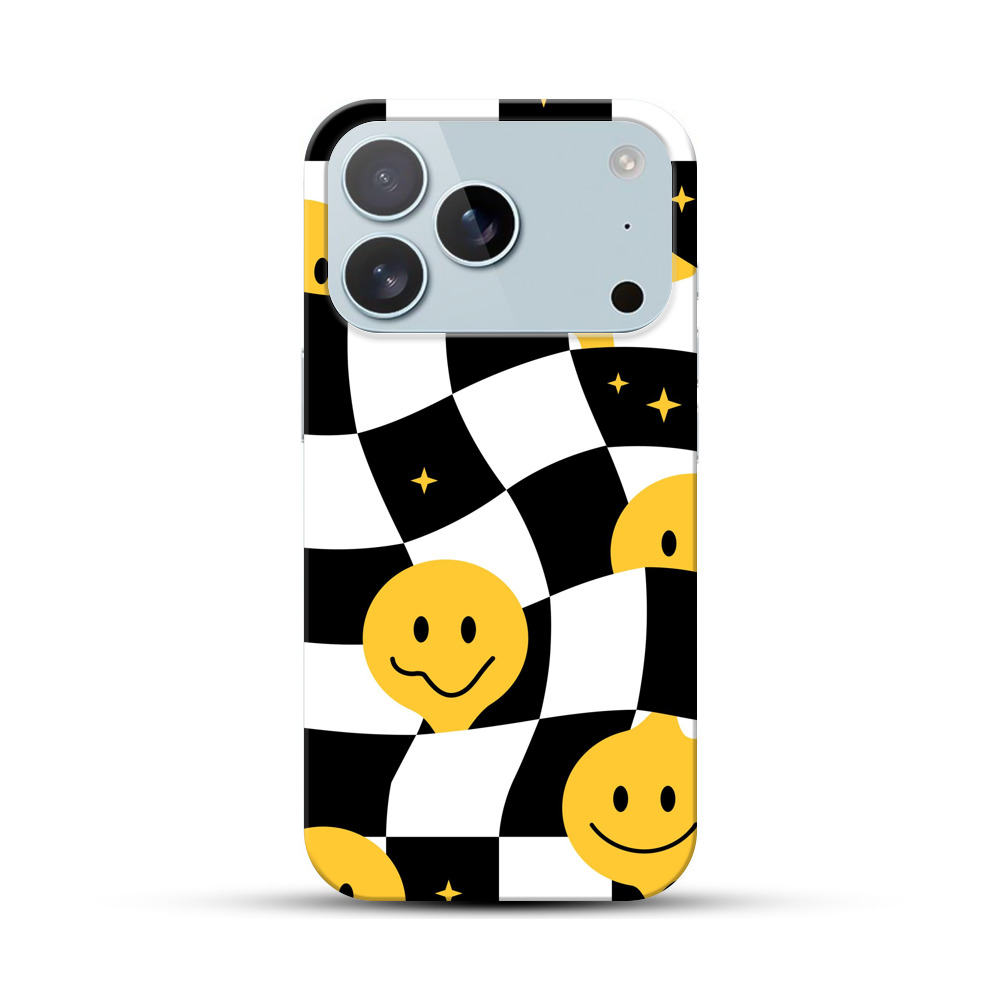 にこにこチェッカーパターン iPhone 17 Proオリジナルハードケース