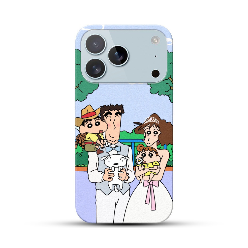 野原家族イラスト iPhone 17 Proオリジナルハードケース