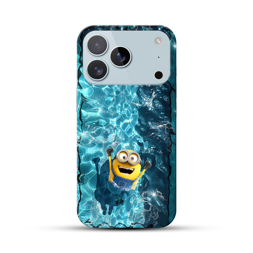 プールの水面とミニオン iPhone 17 Proオリジナルハードケース