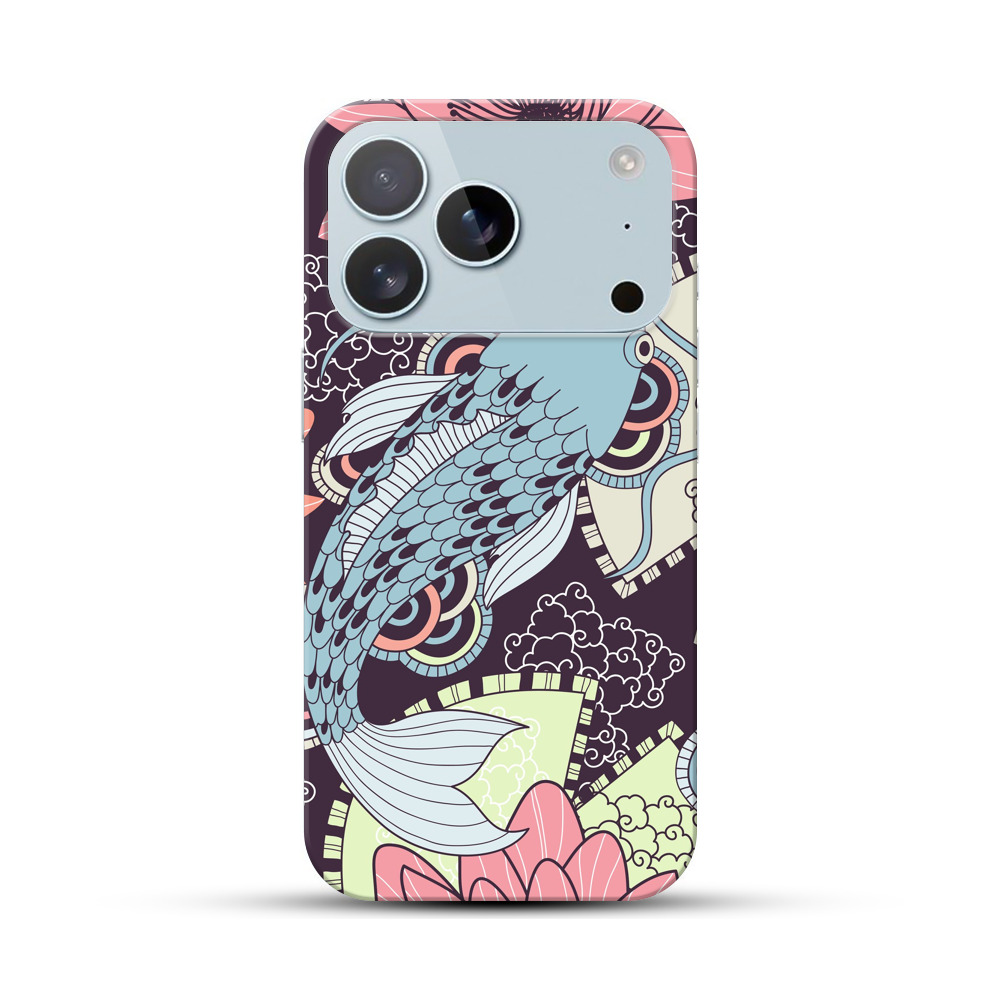 蓮と鯉のパターン iPhone 17 Proオリジナルハードケース