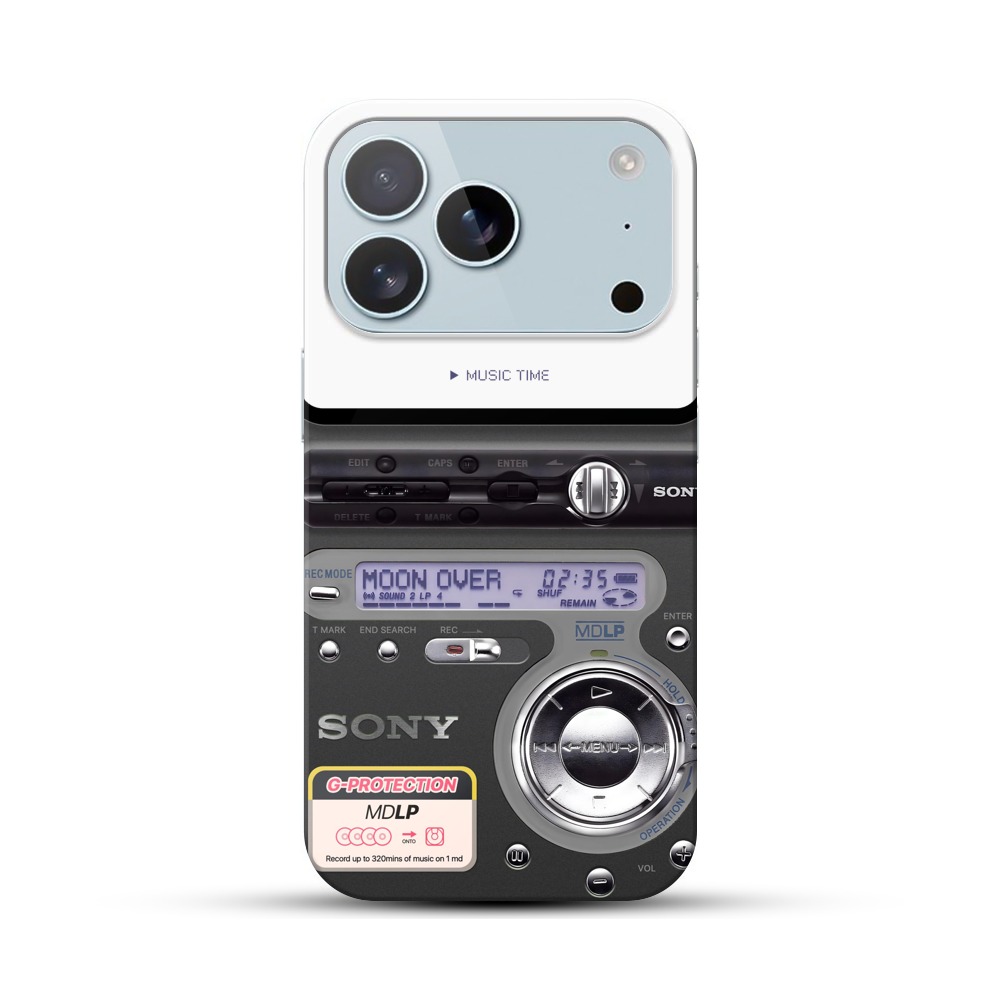 レトロMDプレーヤー表示 iPhone 17 Proオリジナルハードケース