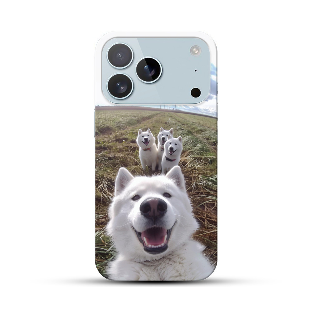 並ぶ白い犬たち iPhone 17 Proオリジナルハードケース