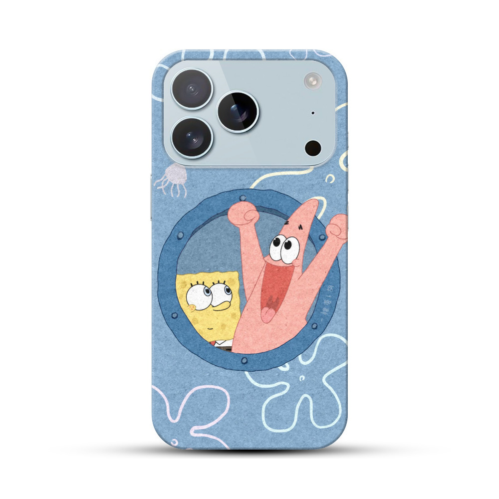 元気なスポンジボブとパトリック iPhone 17 Proオリジナルハードケース
