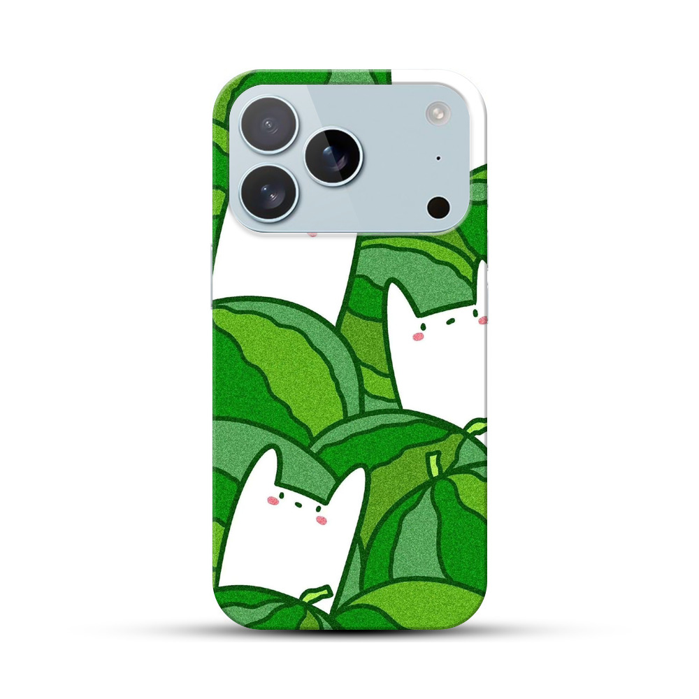 スイカと白い猫 iPhone 17 Proオリジナルハードケース
