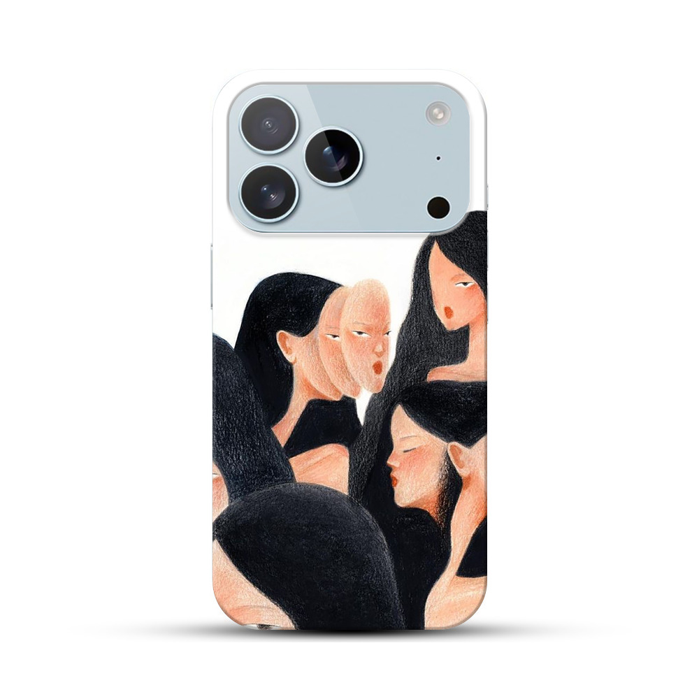 多面の女性のイラスト iPhone 17 Proオリジナルハードケース