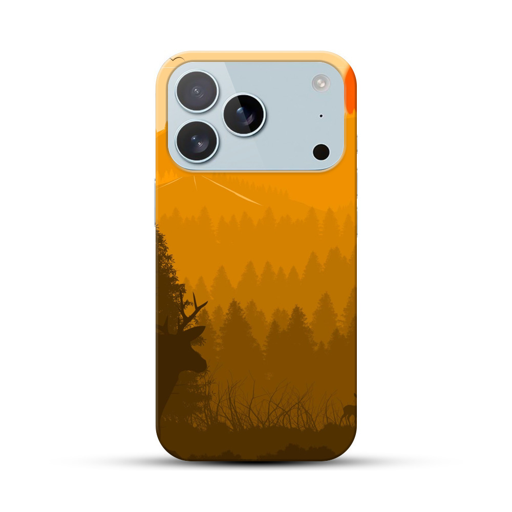 黄昏の山とシカ iPhone 17 Proオリジナルハードケース