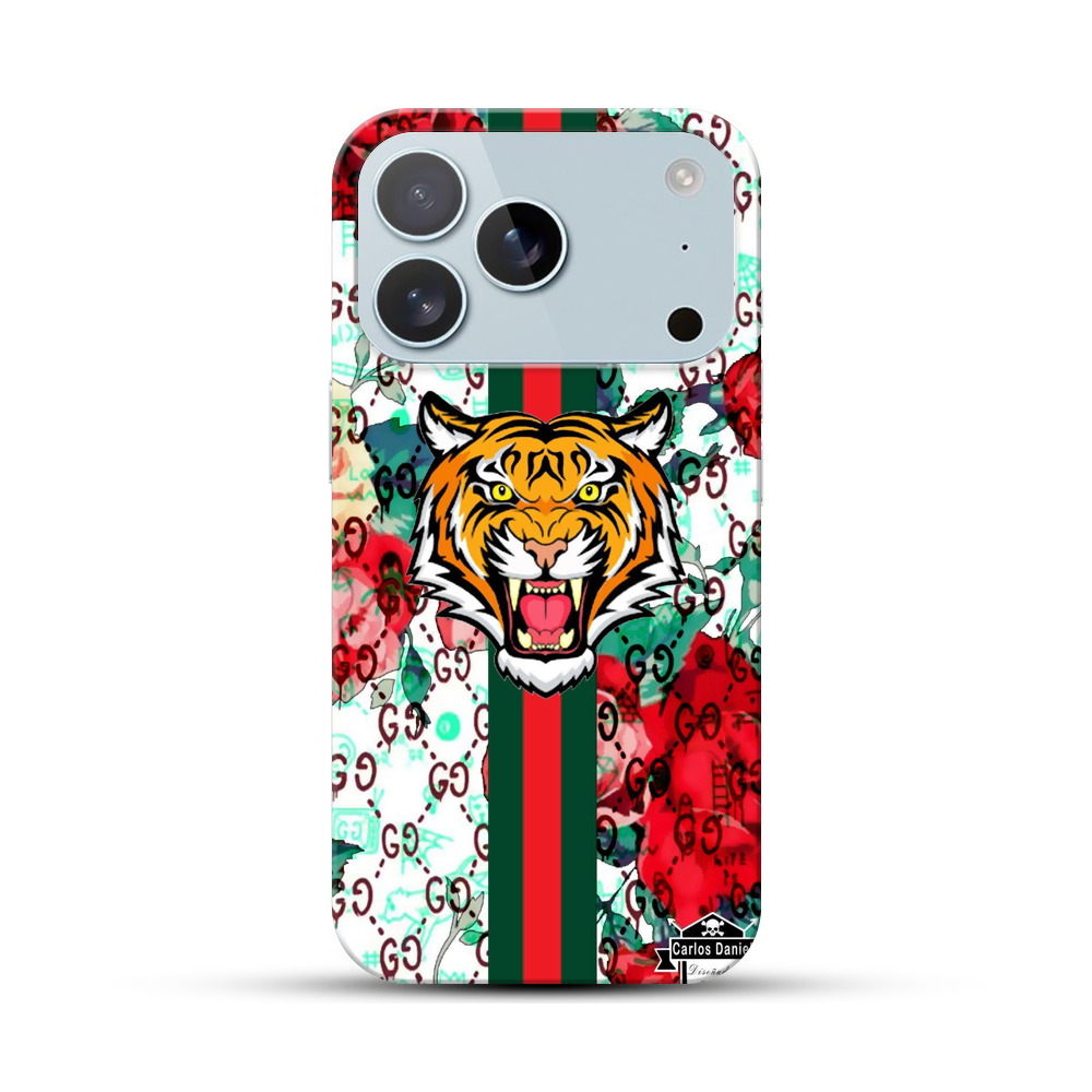 虎とバラのデザイン iPhone 17 Proオリジナルハードケース