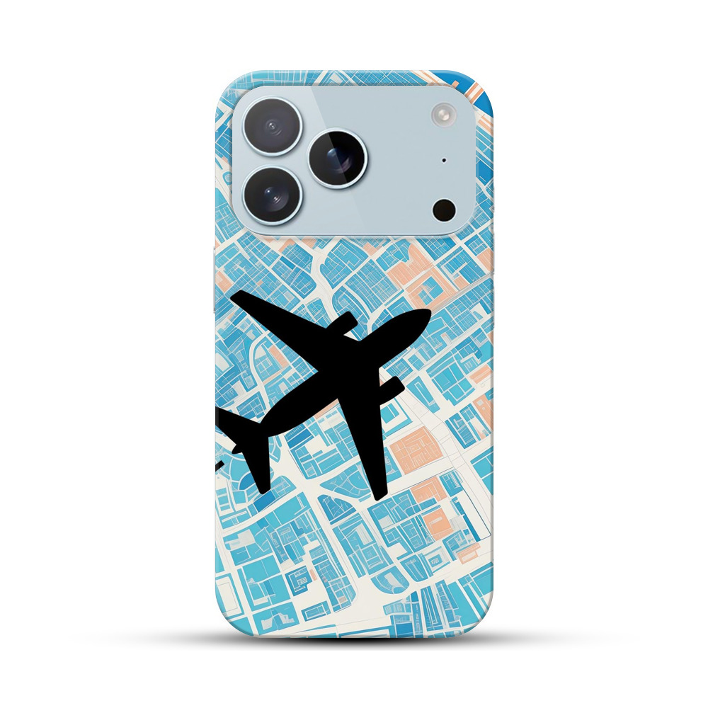 都市地図と飛行機 iPhone 17 Proオリジナルハードケース